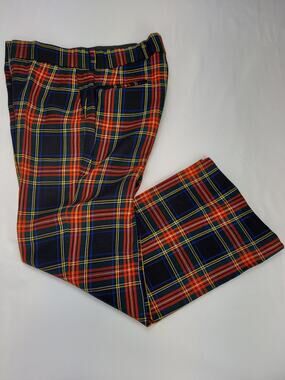 The Scotch House Tartan Plaid Vintage Wool Straight Leg Pants Mens 32x30